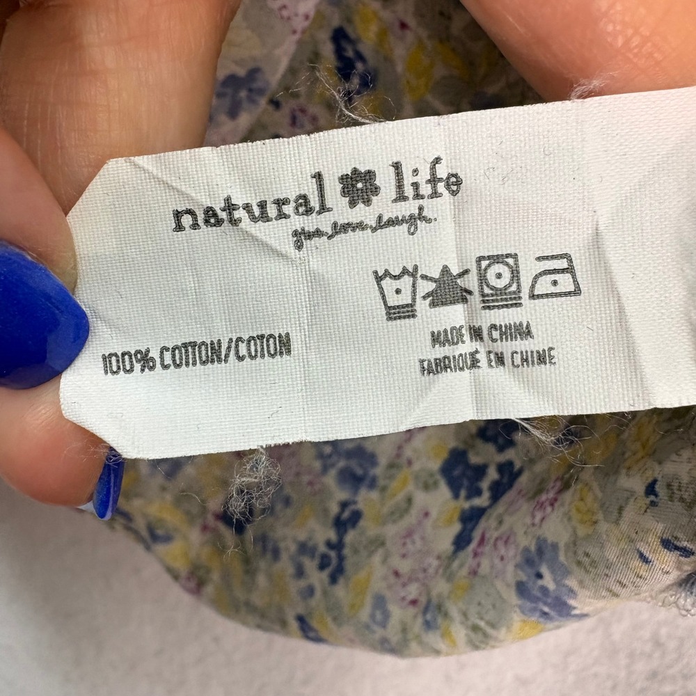 NATURAL LIFE Yellow Floral Mini Dress with Blue & Pink Accents - Picture 5 of 5